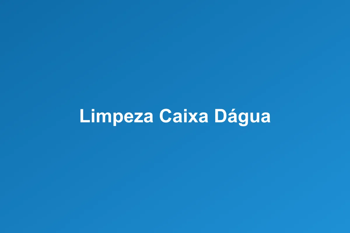 Limpeza de caixa d'água em Aracaju
